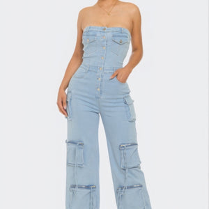 Denim Jumpsuit - Stylish & Comfortable Stretch Design