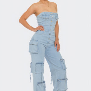 Denim Jumpsuit - Stylish & Comfortable Stretch Design