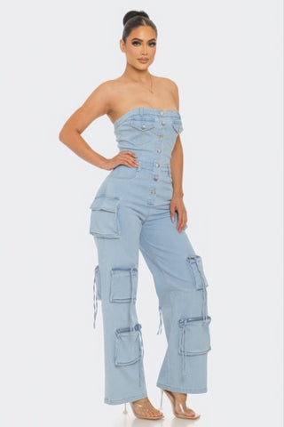 Denim Jumpsuit - Stylish & Comfortable Stretch Design