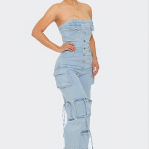 Denim Jumpsuit - Stylish & Comfortable Stretch Design