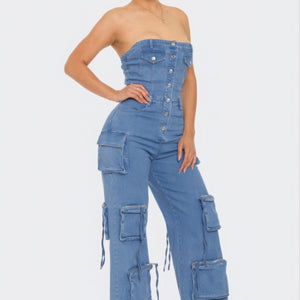 Stretch Denim Jumpsuit