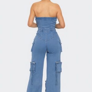 Stretch Denim Jumpsuit