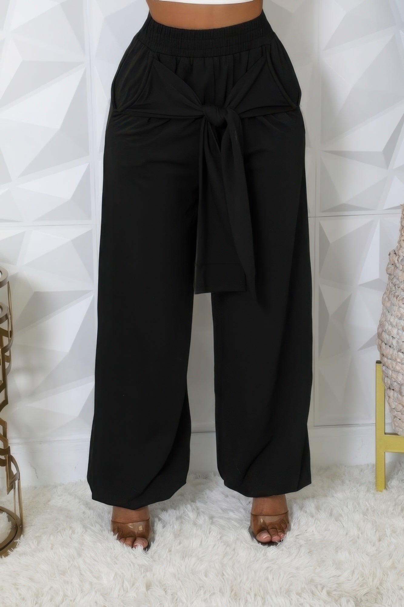 Black High-waisted Stretch Pants