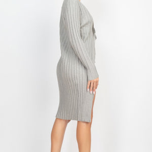 Longline Self-tie Cardigan Sweater