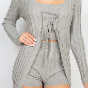 Longline Self-tie Cardigan Sweater