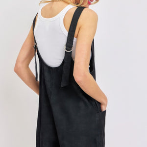 Black Summer Denim Overall Romper