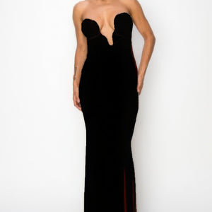 Black Glitter Ity Tube Maxi Dress