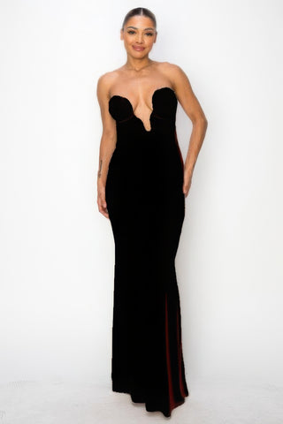 Black Glitter Ity Tube Maxi Dress