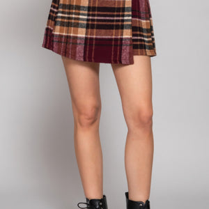 Wrap Plaid Jacquard Skort